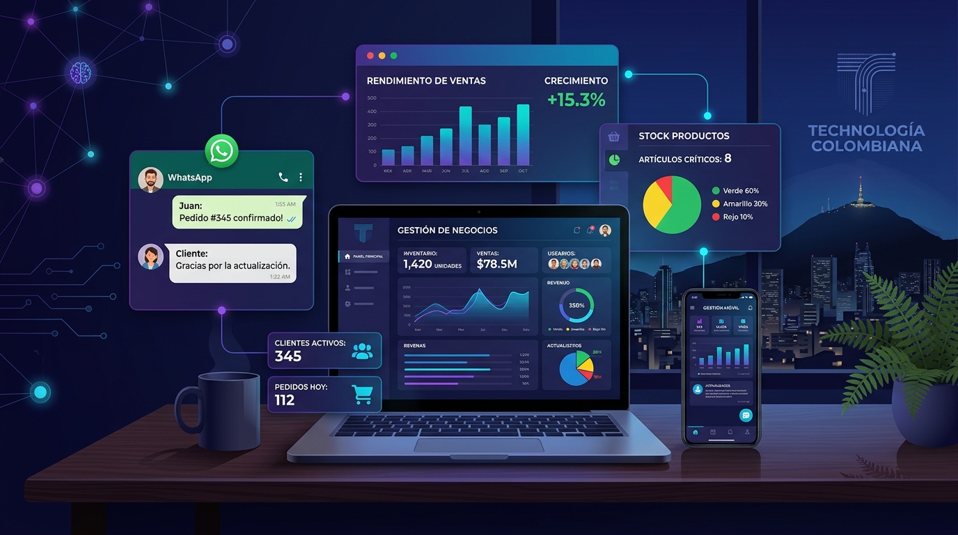 IO Technology — Dashboard de gestión empresarial con CRM, inventario y WhatsApp integrado